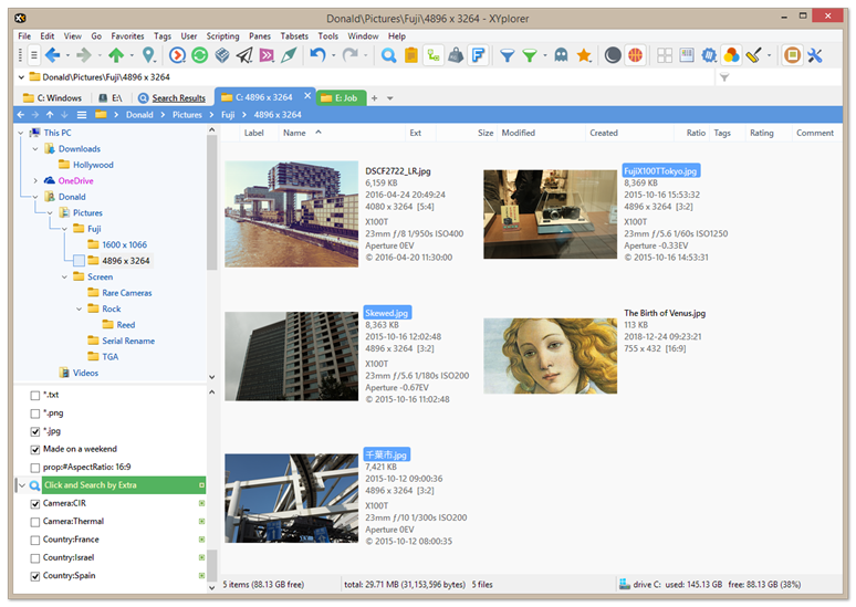 包含的目錄面板