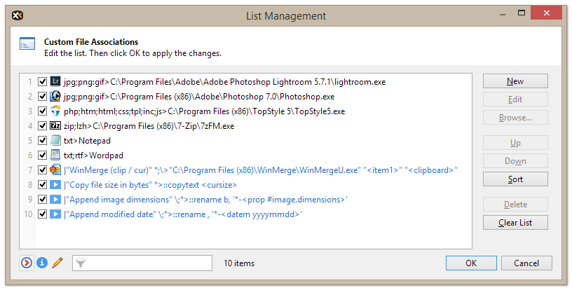 自定義檔案關聯