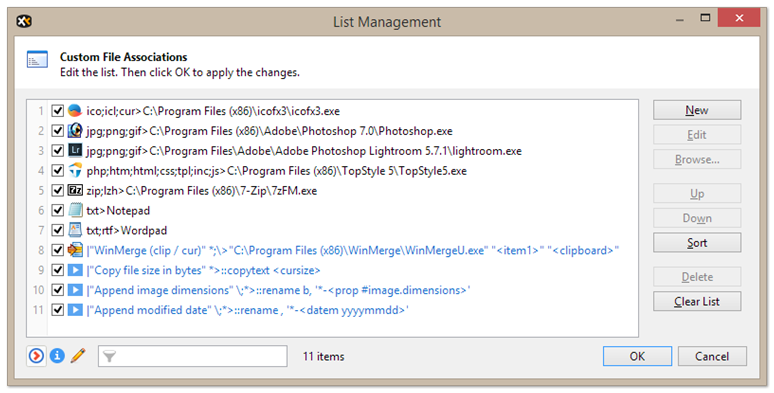 自定義檔案關聯定義